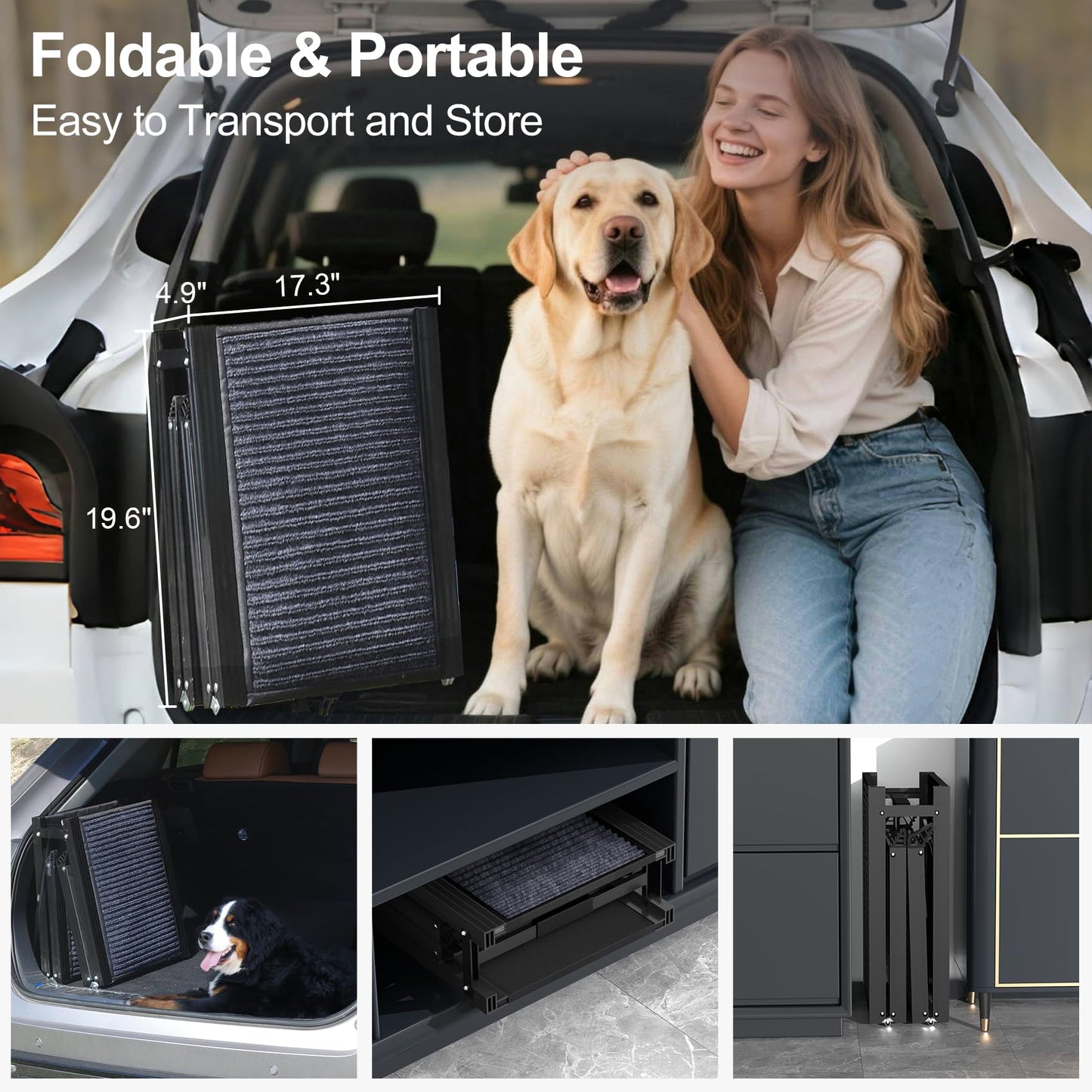 PetRuna Dog Ramp for Car Truck 63" L × 17" W. Chosen for real quality, fits naturally into modern