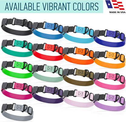 Dogline Biothane Waterproof Dog Collar with Herm Sprenger Black Stainless Steel Quick Release Buckle – Heavy Duty Tactical Durable Collar for Dogs – Comfortable and Safe Pet Collar W 1" L 15-25" Blue