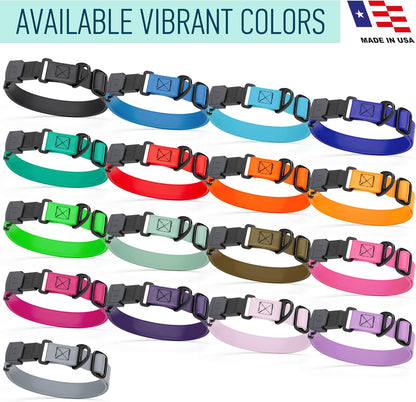 Dogline Biothane Waterproof Dog Collar with Herm Sprenger Black Stainless Steel Quick Release Buckle – Heavy Duty Tactical Durable Collar for Dogs – Comfortable and Safe Pet Collar W1 L15-25 SkyBlue