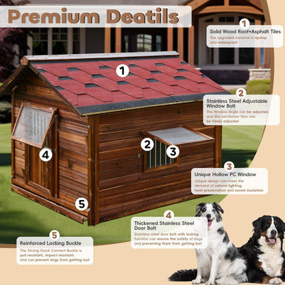 Extra Large Dog House Outdoor for Large Breed Dogs,Weatherproof Dog Houses for Dogs Outside with Door,Goat House for Outside, Wooden Dog House Outdoor