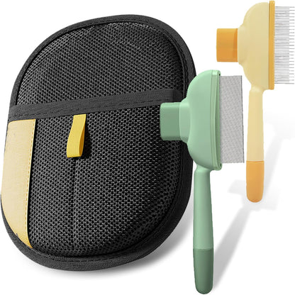 Pet Hair Removal Glove, Self Cleaning Pet Flea Comb Grooming Brush & Cat Brush - 3-in-1 Electrostatic Gloves Pet Hair Remover for Furniture, Clothes, Bedding