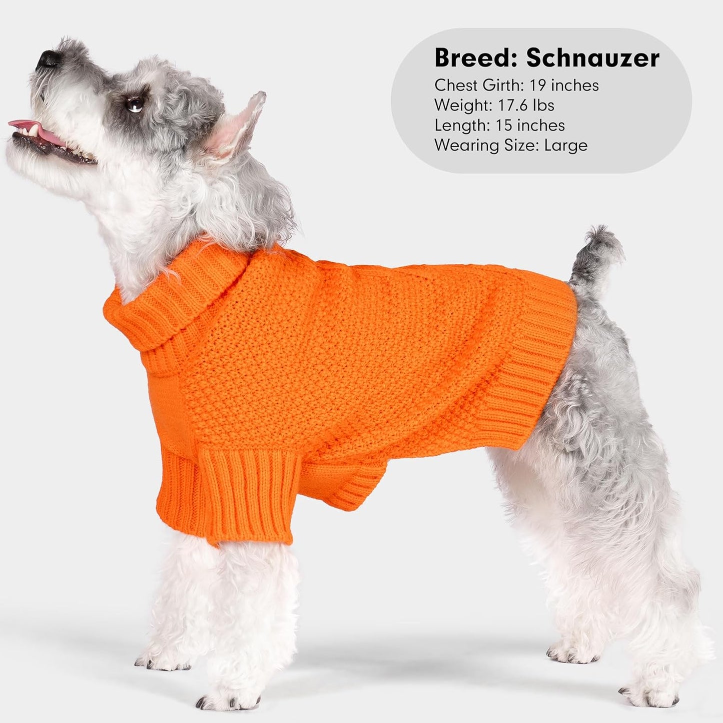 cyeollo Dog Sweater Pullover Turtleneck for Dogs, Classic Knitwear Fall Winter Cold Weather Dog Clothes Warm Pet Apparel Small Medium Large Doggie Sweaters, Orange S
