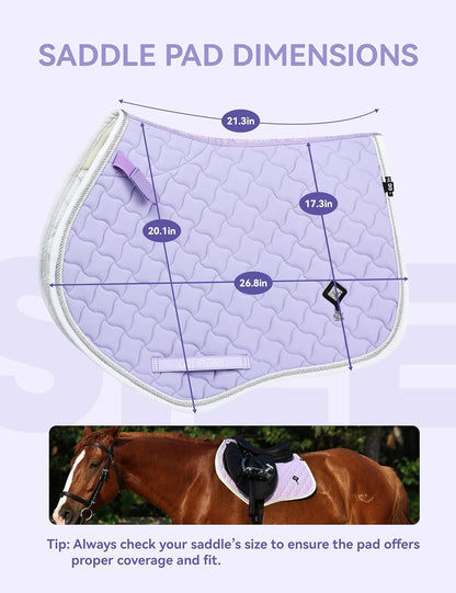 Close Contact Non-Slip Design Horse Riding Pad Moisture-Wicking Shock Absorbing English Saddle Pad for Horses