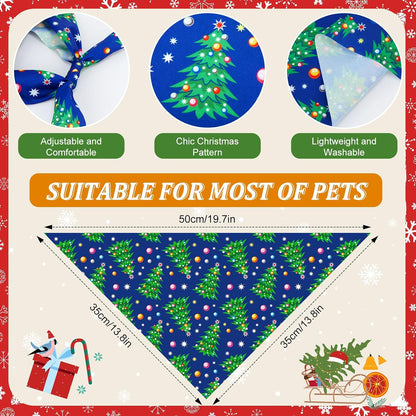 Abbylike 100 Pcs Christmas Dog Bandanas Bulk Xmas Bandanas for Dogs Triangle Kerchief Bibs Scarf Set for Pet Xmas Costume Photo Props Accessories Pet Shops Grooming, 25 Styles (31.5 x 21.7 x 21.7)