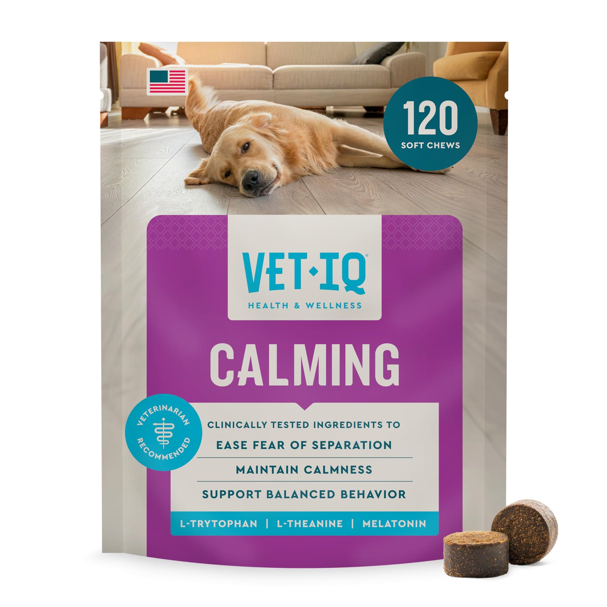VetIQ Calming Support Chews for Dogs. Chosen for real quality, fits naturally into modern pet homes.