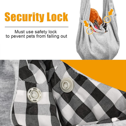 Tomkas Small Dog Sling Carrier - Zipper Pocket & Classic Strap - for 3-10 lbs Pets(Grey)