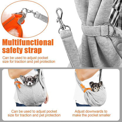 Tomkas Dog Sling Carrier for Small Dogs Puppy Carrier for Small Dogs (Grey, for Pets Weight 2-7 lbs)