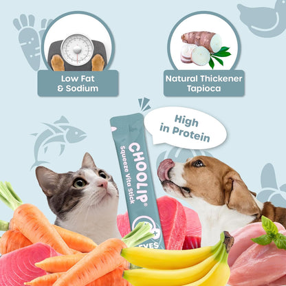 Grab & Go Squeeze Vita Stick Lickable Treats for Dogs & Cats. 49 Eye Health Sticks with Essential multivitamins. Soft and Tasty Paste for All Life Stages, Supporting Eyes Health