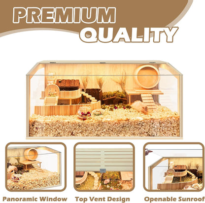 Prolee Hamster Cage Chew Proof, Guinea Pig Cages, Mice and Rat Habitat Openable Top, Hamster Habitat Solid Built