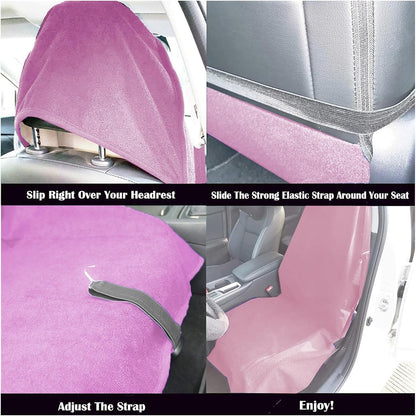 Car Seat Cover Protector Front Seats,for Gym Workout,Running,Swimming,Beach and Hiking,Waterproof Sweat Towel Bucket Seat Covers for Cars SUV Trucks (Pink, 2Pcs)