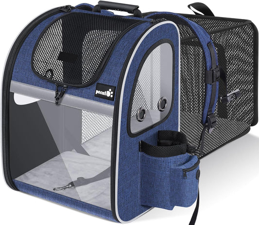 Pecute Pet Carrier Backpack, Cat Backpack Carrier, Expandable with Breathable Mesh for Small Dogs