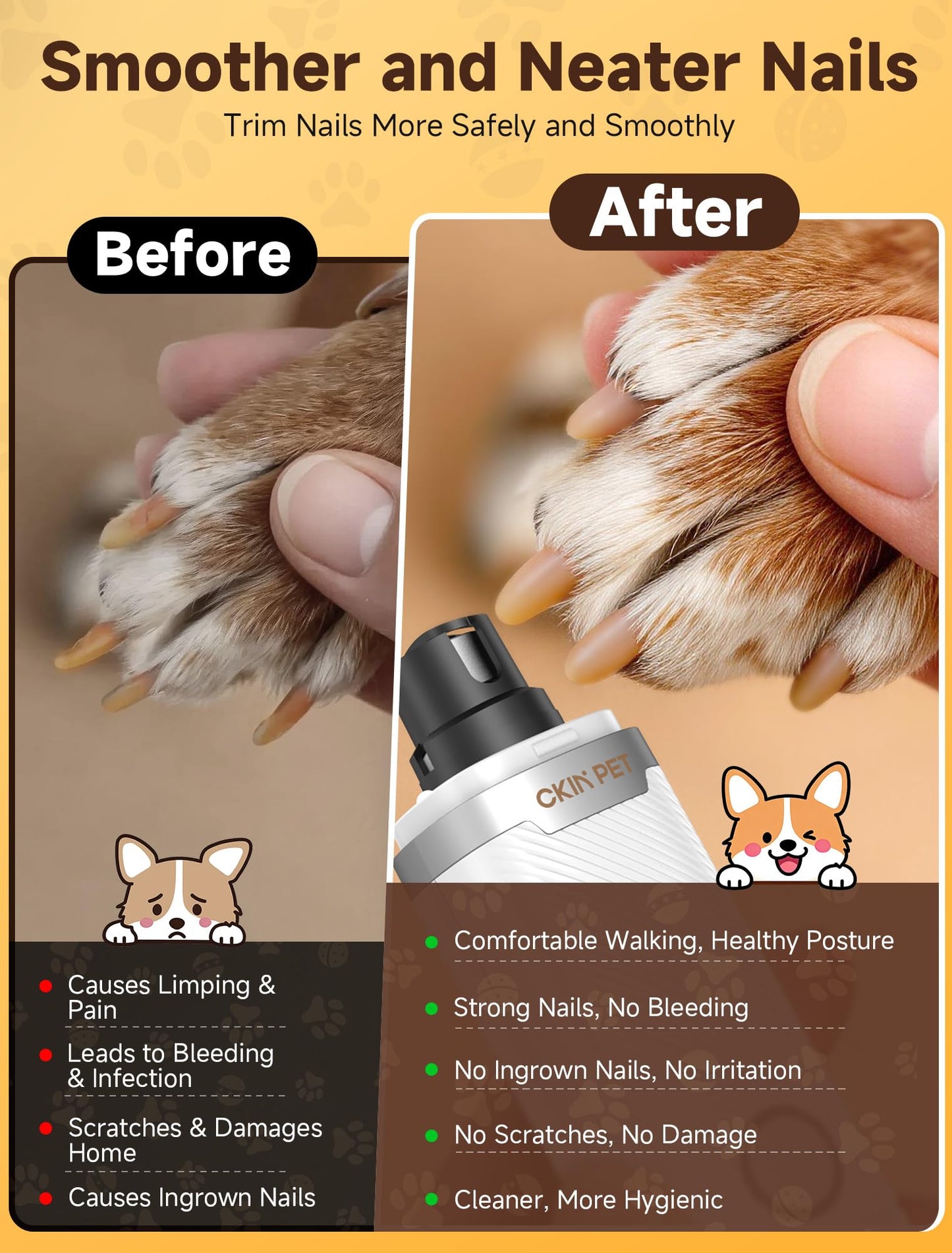 Ckin pet Dog Nail Grinder Whisper Quiet & Safe for. Chosen for real quality, fits naturally into