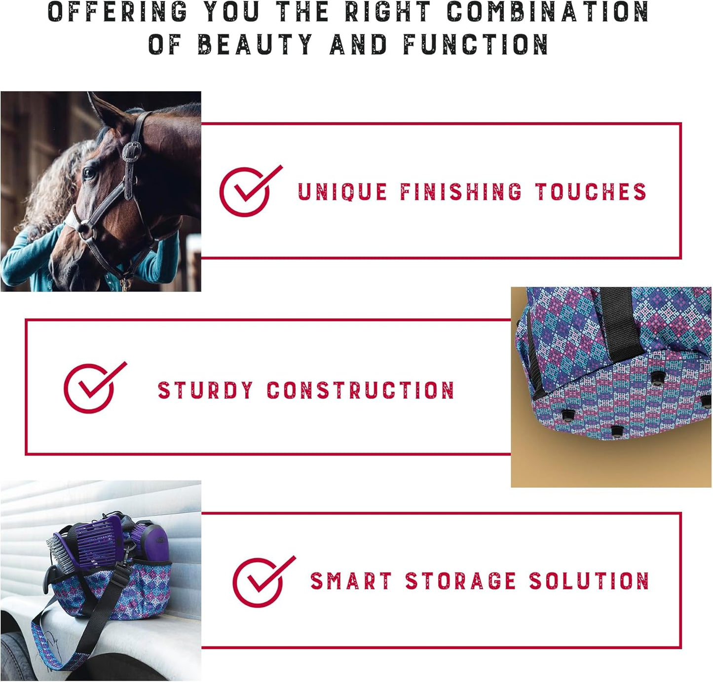 Weaver Leather Grooming Kit, Purple Geo , 7-piece assortment