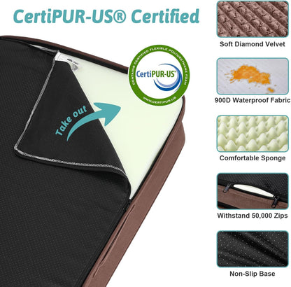 Orthopedic Dog Beds for Medium Size Dog, Pet Couch for Dog Cat, Supportive Foam Bolster Sofa with Waterproof Lining Cover, Anti-Slip, Comfort, Washable, 30x20x7.5 in, U Shape, Brown