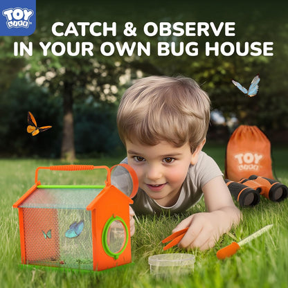 TOY Life Bug Catcher for Kids, Bug Catching Kit Kids Explorer Kit with Butterfly Net, Catching Tool, Tweezers, Magnifying Glass, Binoculars, Insect Catcher, Educational Outdoor Toys Kid Adventure Set