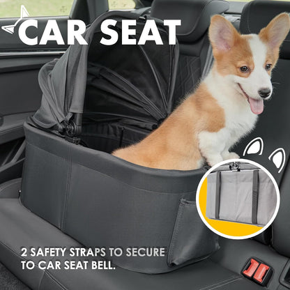 3 in 1 Pet Stroller with Removable Carrier, Folding Stroller for Small/Medium Dogs and Cats, Waterproof, All-Terrain, with Sun Shades, Car Seat