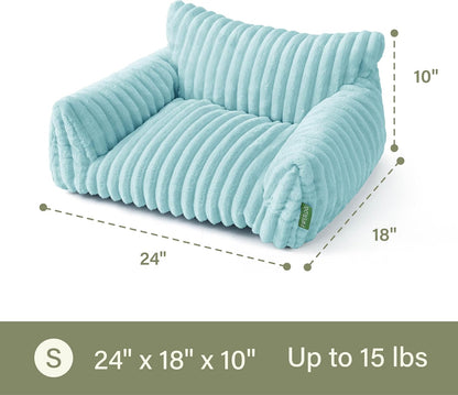 Cute Couch Bed for Pets, Supportive Cat Sofa for Indoor Cats, Small Dog Sofa Bed for Small Dogs, Light Blue, 24inches