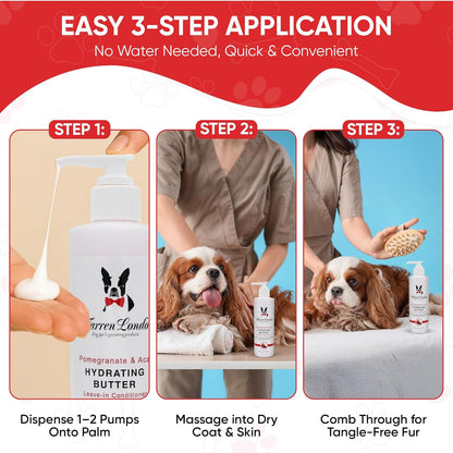 Warren London - Hydrating Butter For Dogs Skin & Coat,8 Oz,Pomegranate & Acai