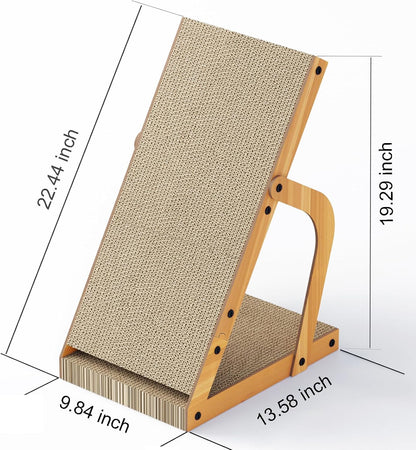 Cat Scratcher, Ramp L Shape Cat Scratch Pad, Cardboard Cat Scratchers for Indoor Cats, Sloped Cat Scratching Board