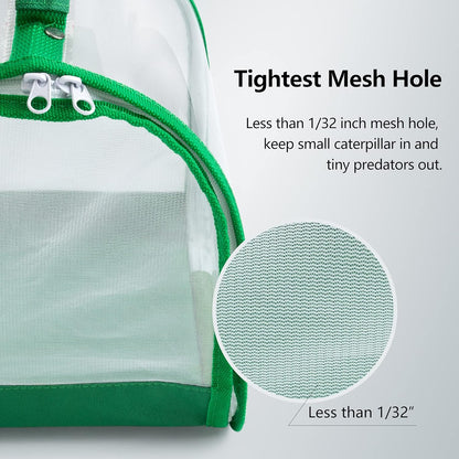 Small Butterfly Habitat, Insect Mesh Cage, Caterpillar Enclosure, Critter Cage, Bug Terrarium Portable Carry Handle Easy to Observe 8 x 8 x 8 Inches