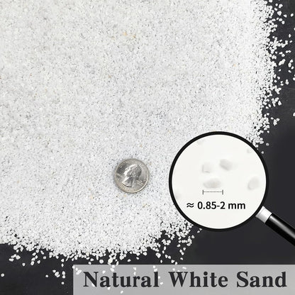 10 lbs Aquarium White Sand, 0.8-2mm Coarse Sand. Small Gravel for Fish Tank, Succulent Plants Potted, Paintings, Fire Pits, Candle, Vase Filler and Crafts