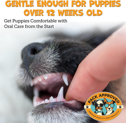 Dental Wipes for Dogs - Dog Teeth Wipes for Oral Care, Tartar and Plaque Remover - Cleans and Freshens Breath for Dogs with Fresh Apple & Mint Scent - Dog Teeth Cleaning Pads – 100 Count