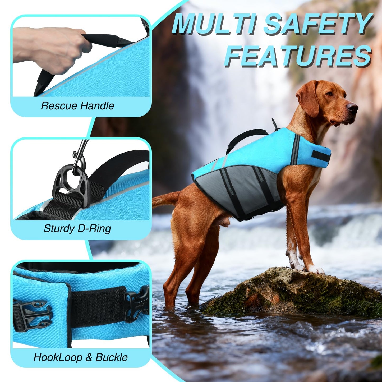 VIVAGLORY Dog Life Vest Sports Style Dog Swim Vest. Chosen for real quality, fits naturally into
