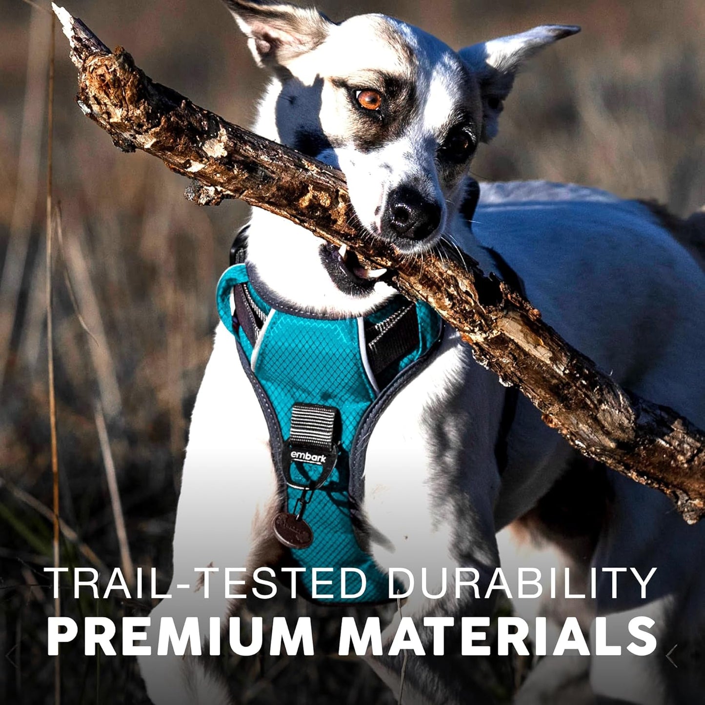 Embark Adventure Dog Harness, Reflective Trim XL Dog Harness for Extra Large Dogs No Pull - Military Grade Nylon, 2 Leash Clips & Gel Lined Handle. Soft & Padded Puppy