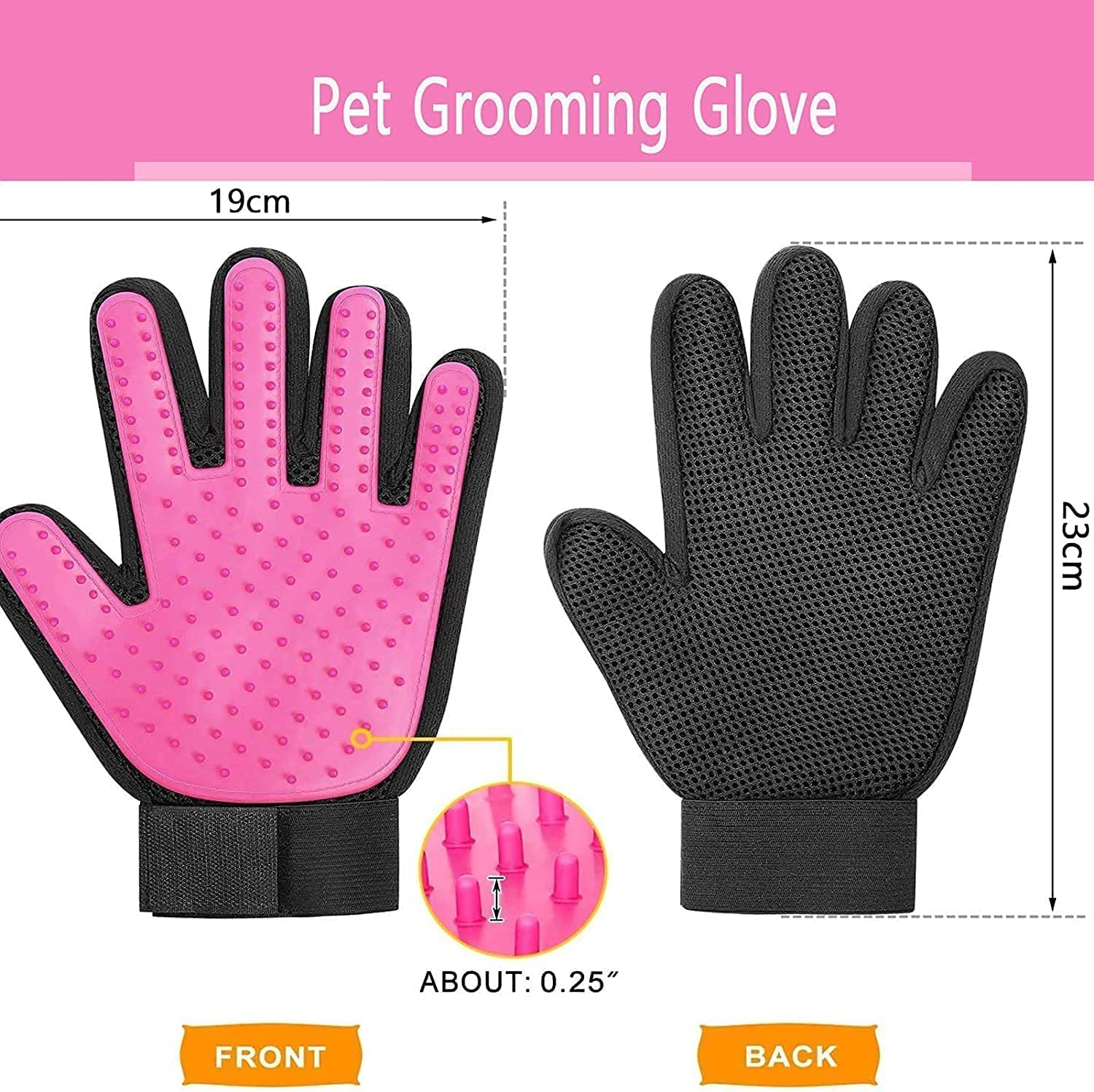 BYETOO Pet Dog Cat Grooming Glove with 261Tips. Chosen for real quality, fits naturally into modern