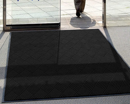 WaterHog Diamond | Commercial-Grade Entrance Mat with Rubber Border – Indoor/Outdoor, Quick Drying, Stain Resistant Door Mat (Charcoal, 3' x 5')