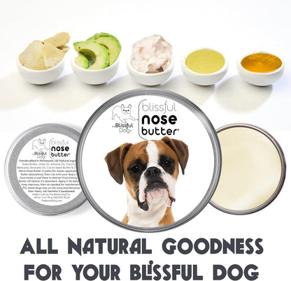The Blissful Dog Fawn Boxer Nose Butter for Dry, Cracked Skin, Lick-Safe Dog Nose Balm with Moisturizing Shea Butter, Almond, Olive, and Essential Oils, Pet Supplies, Uncented, 8 oz.