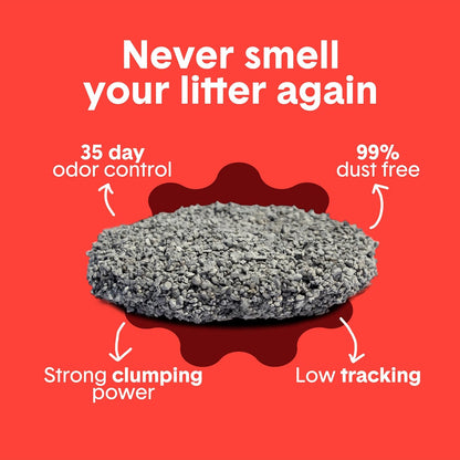 Boxie® Extra Strength 35 Day Odour Control Clumping Clay Cat & Kitty Litter 16lb, 99.9% Dust-Free, Probiotic Formula, Long-Lasting, Veterinarian Approved, Easy Scooping for Multi-Cat Homes