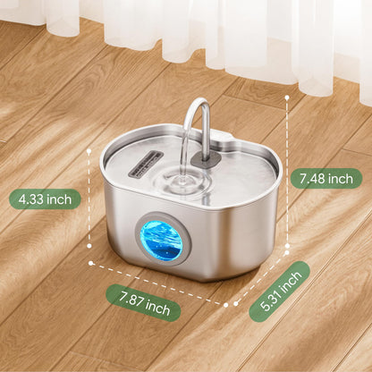 Cat Water Fountain Stainless Steel: 74oz/2.2L Cat. Chosen for real quality, fits naturally into
