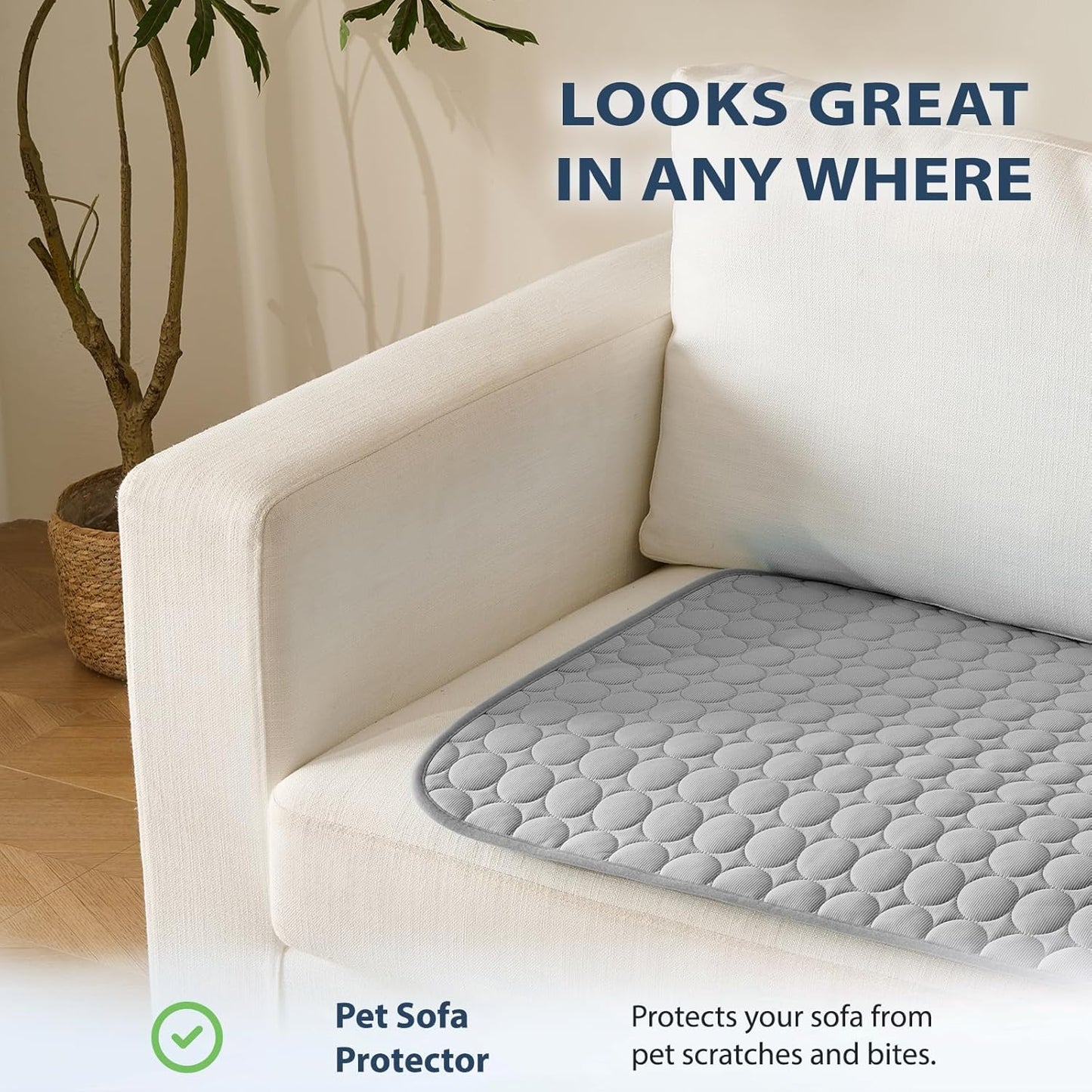 MICROCOSMOS Summer Cooling Mat & Sleeping Pad- Water Absorption Top, Materials Safe, Easy Carry, EZ Clean. Keep Cooling for Pets, Kids and Adults.(Grey, 36" x36")