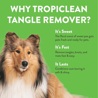 TropiClean Sweet Pea Cat & Dog Detangler Spray Dematting | Dog Conditioner Spray Derived from Natural Ingredients | Made in the USA | 1 Gallon