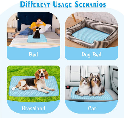 Pet Cooling Mat for Dogs & Cats - Washable Dog Cooling Mat Portable Pet Cool Pads Blanket for Indoor & Outdoor Car Seats