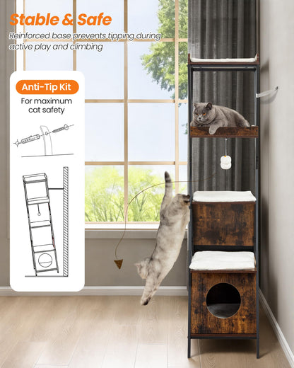Feliskyn Modern Wood Cat Tree Tower for Indoor Cats. Chosen for real quality, fits naturally into