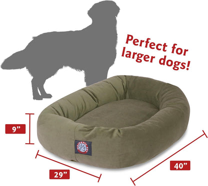 Majestic Pet Villa 32 Inch Shredded Memory Foam Dog Bed for Medium Sized Dogs 32x23x7 Inch–Orthopedic Dog Bed - Durable Pet Bed - Washable Medium Pet Bed with Head Support-Vintage