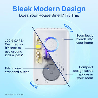 Clarifion ODRx - UV-C Cat Odor Deodorizer & Eliminator, Removes Cat Pee Smell, Filterless, Quiet, Compact Air Freshener for Bedrooms, Living Rooms, Litter Box Areas, Eliminates Ammonia Odors