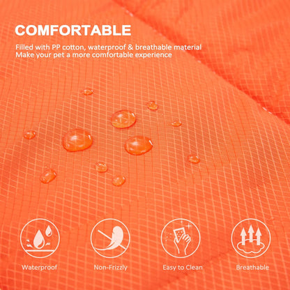 BDEUS 43x25In Large Size Outdoor Dog Bed, Waterproof & Portable Camping Travel Pet Mat, Easy to Clean, Washable Odor Resistant Pet Cooling Pad (Orange)