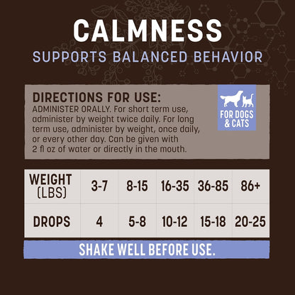 Earth Animal Herbal Remedies | Calmness | 2 fl oz