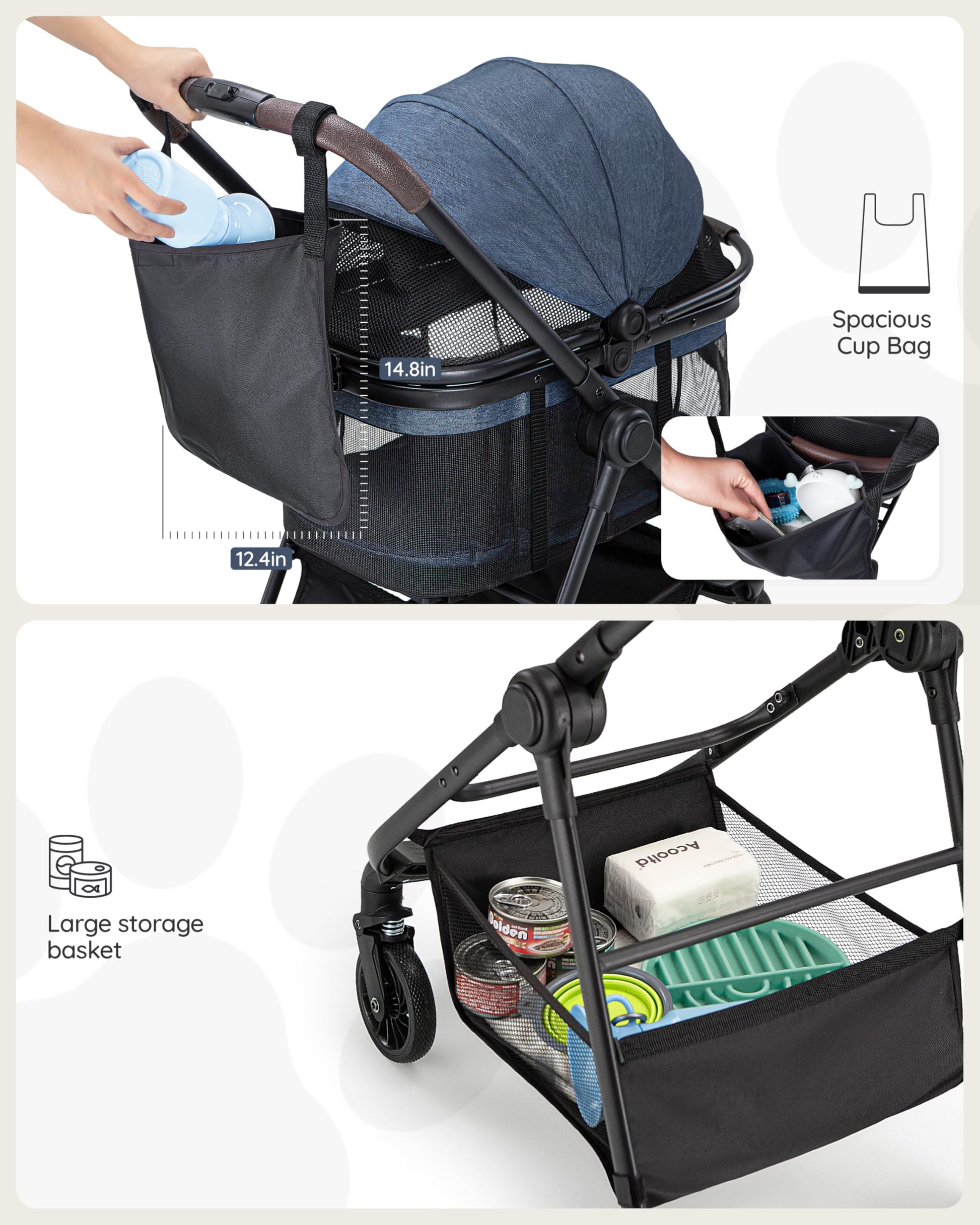 OJCME 3 in 1 Pet Carrier Stroller for Small/Medium. Chosen for real quality, fits naturally into