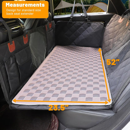 Non-Slip Pet Bed Mat for Back Seat Extender, Hair Resistant Dog Blanket for Hard Bottom Dog Car Seat Cover, Anti Slip Pet Linner Backseat Cover Blue/Plaid
