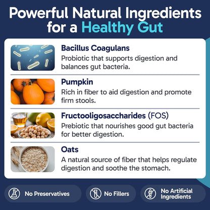 Tummy Essentials Probiotic Chews for Dogs, Supports Gut Health for Dogs and Firm Stools, Helps Eliminate Digestive Dysfunction, Dog Probiotics Made in The USA, 30 Chews