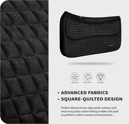 Tackmore Western Saddle Pad Adjustable with Side Pockets and Foam Inserts Shock-Absorbing Riding Pad