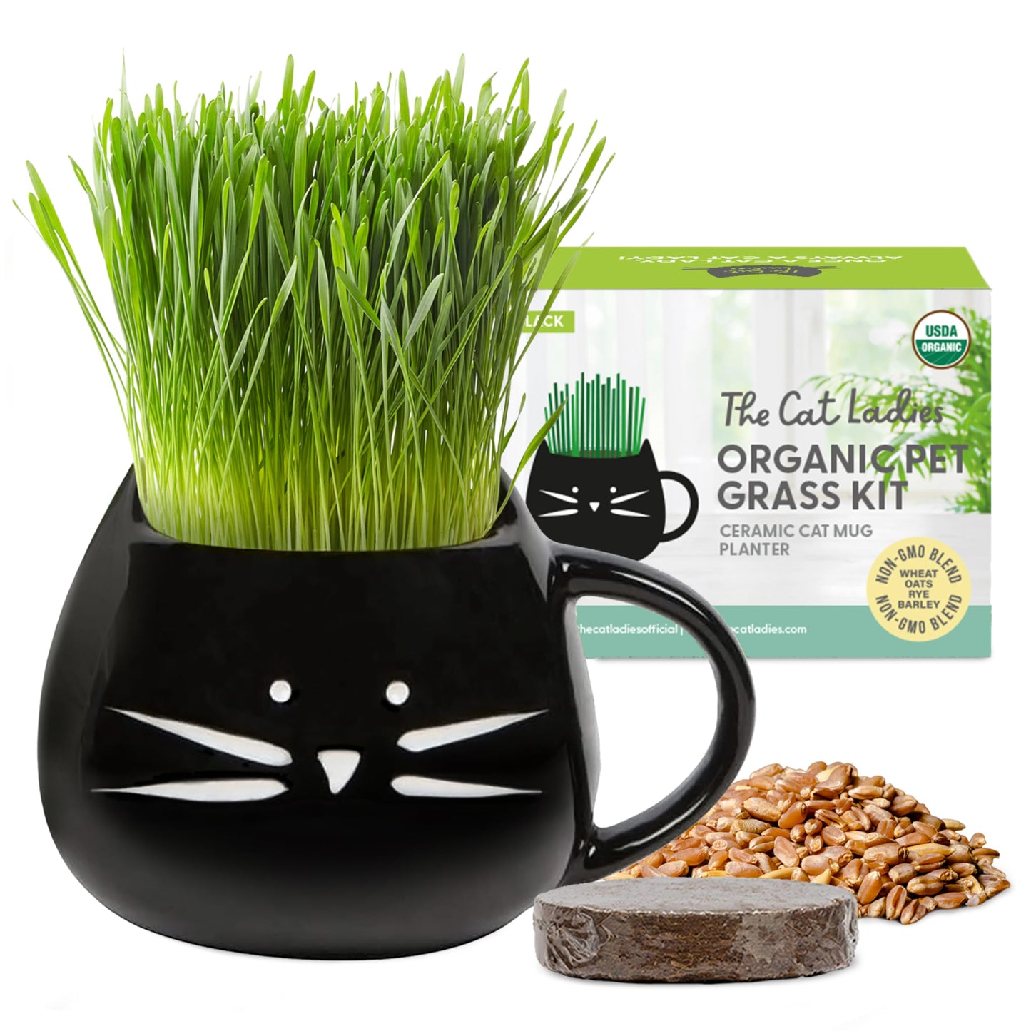 The Cat Ladies Organic Cat Grass for Indoor Cats. Chosen for real quality, fits naturally into