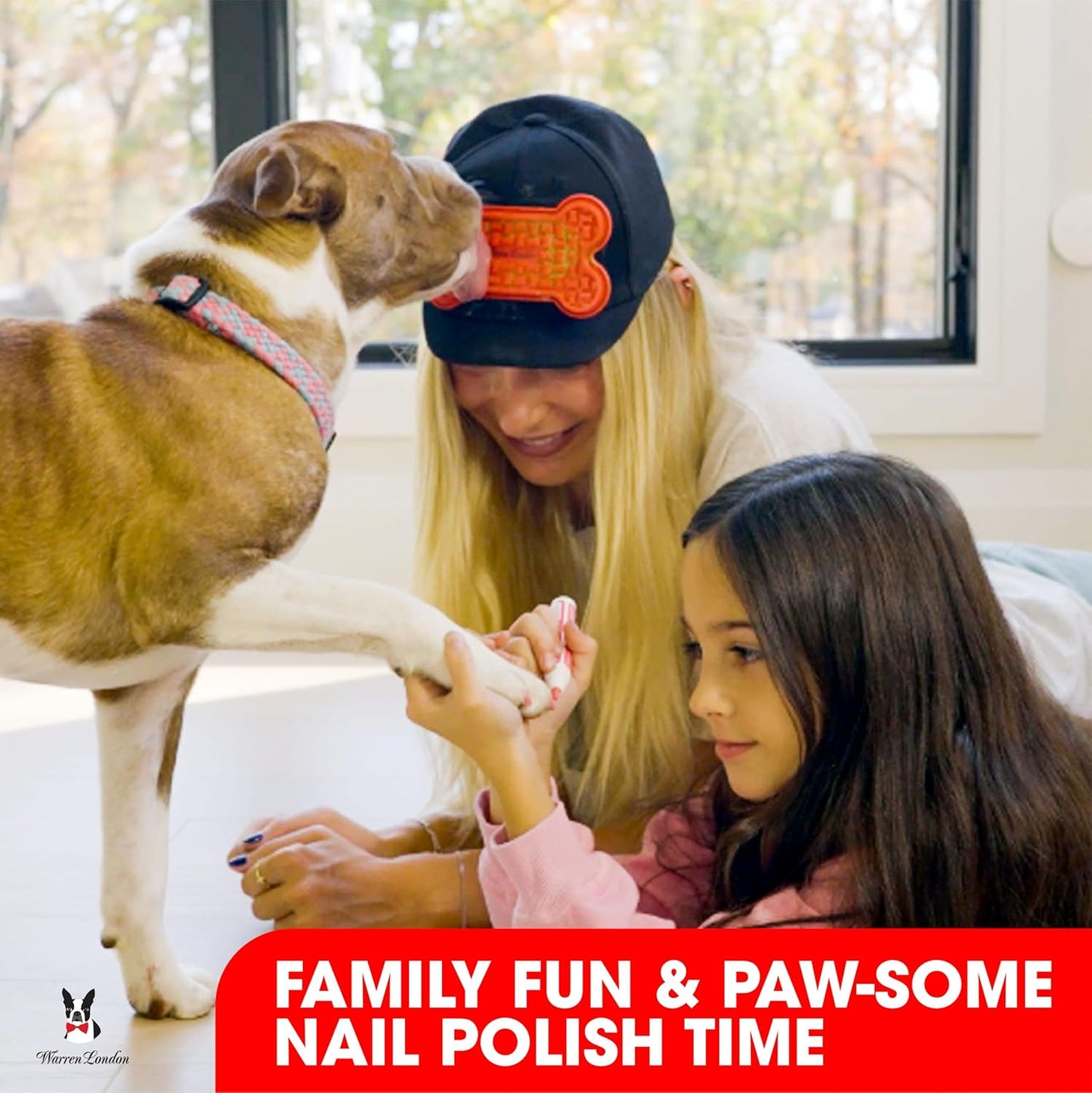 Distract-A-Hat ™ by Warren London - Dog Grooming Distraction Lick Hat for Nail Clipping and Grooming – Adjustable Fit with Adhesive Dog Lick Pad, Spreader & Cleaning Brush Included