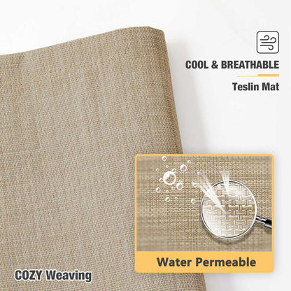 Veehoo Chew Proof Elevated Dog Bed - Cooling Raised Pet Cot - Silver Aluminum Frame and Durable Textilene Mesh Fabric, Unique Designed No-Slip Feet for Indoor or Outdoor Use, Beige Coffee, X Large