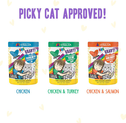 Weruva B.F.F. OMG - Best Feline Friend Oh My Gravy!, Yippy Ki Yay Yellows! Variety Pack, 2.8oz Pouch (Pack of 12)