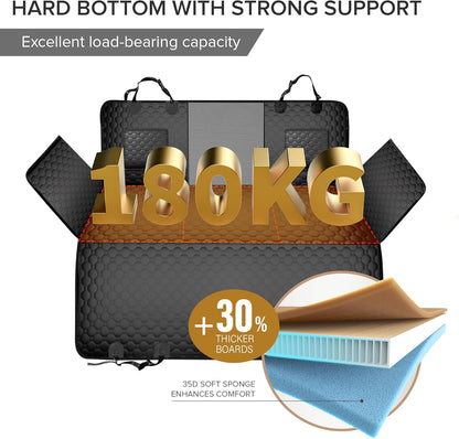 XL Truck Back Seat Extender for Dogs, PU Leather Hard Bottom Car Seat Cover for Dogs,Heavy Duty Dog Car Seat Cover for Back Seat, Waterproof Dog Hammock for Truck, F150, Ram1500 and Large SUV